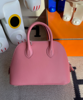 에르메스 미니 볼리드백 핑크 은장 염소가죽